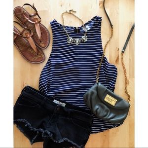 Navy and white striped tank top ⚓️